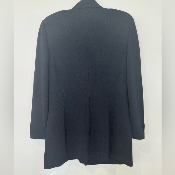 St John Collection Jacket Long Line Black Gold Button sz Large - Picture 5 of 6
